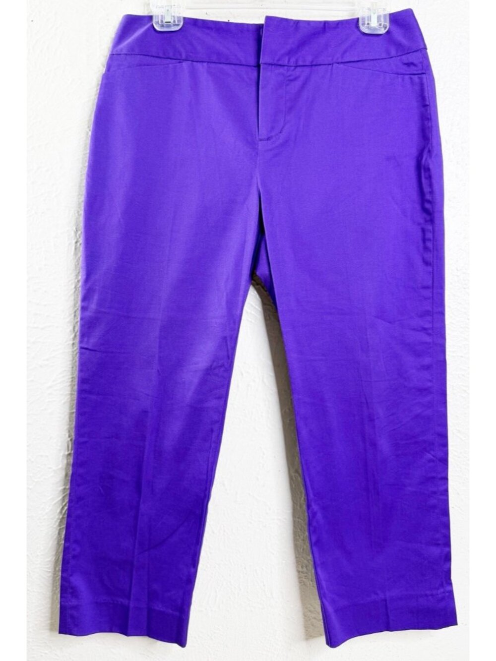 Coldwater Creek Sz 4 (Actual 30x21) Natural Fit Purple Crop Pants EUC
